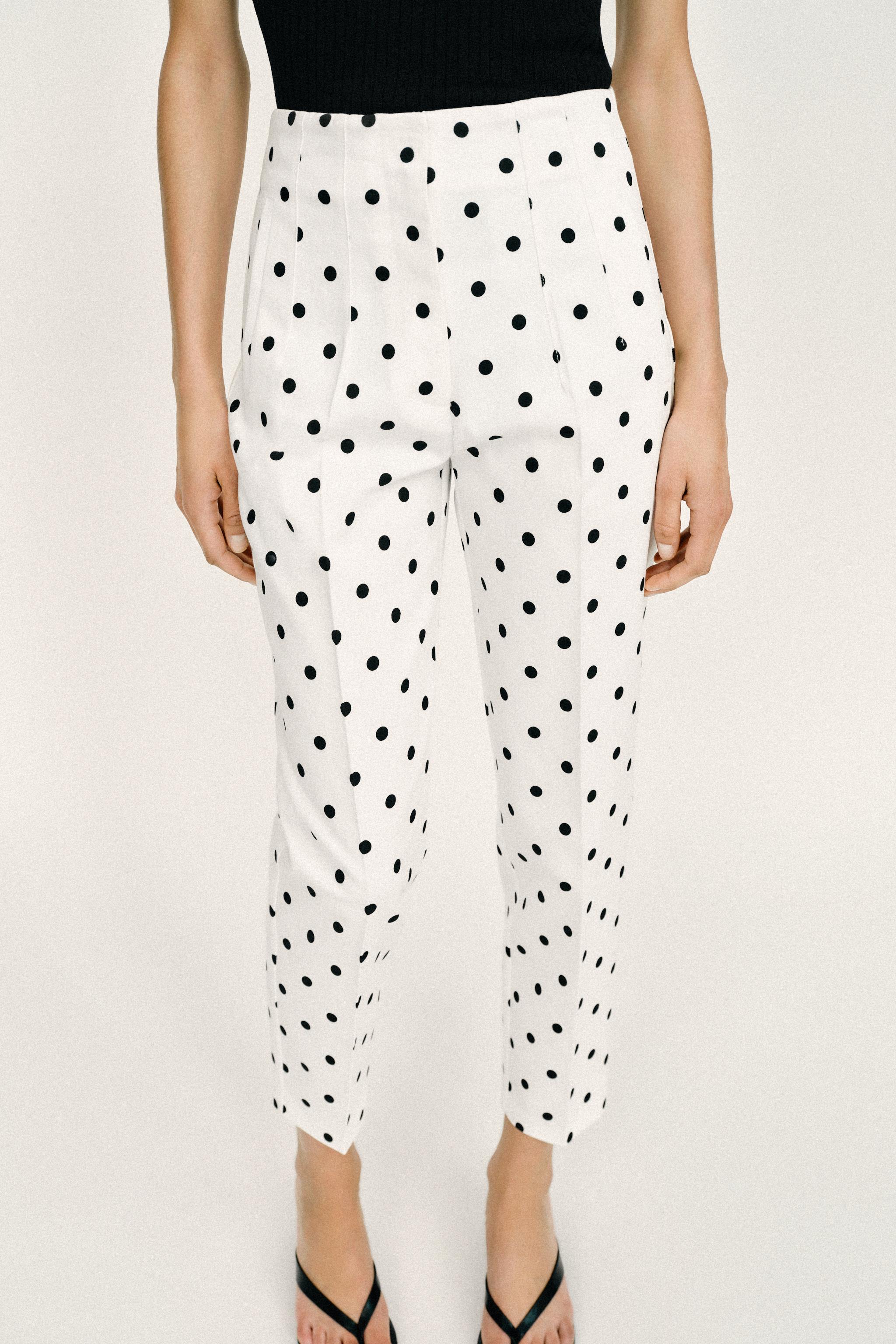 Женские брюки Zara HIGH-WAISTED POLKA DOT PANTS — фото 2