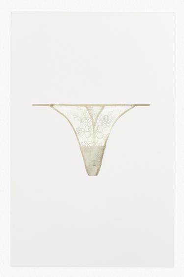 TANGA ENCAJE LIMITED EDITION - crudo-blanco de Zara