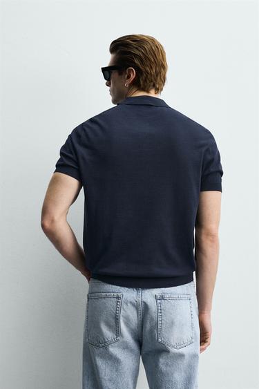POLO EN MAILLE REGULAR FIT - Bleu marine de Zara - Image 2