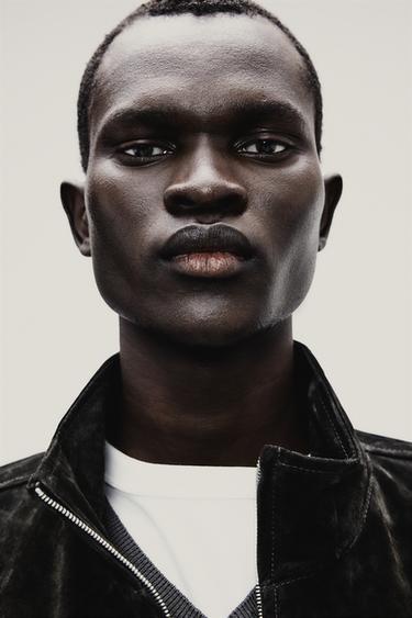 جاكيت جلد سويدي - بحري by Zara