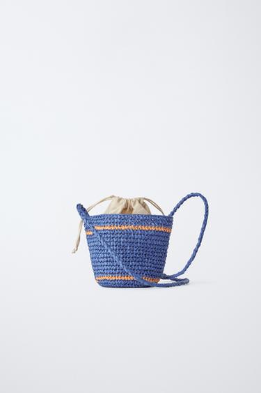 SAC BANDOULIÈRE EFFET RAPHIA BRODÉ - Bleu de Zara - Image 4