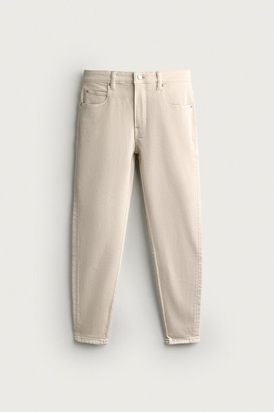 CROPPED SKINNY FIT JEANS - Ecru by Zara - Image 0
