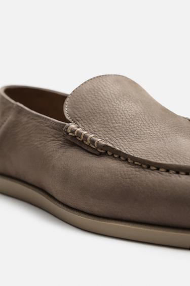 CASUAL LEATHER LOAFERS - Grey by Zara - Image 2