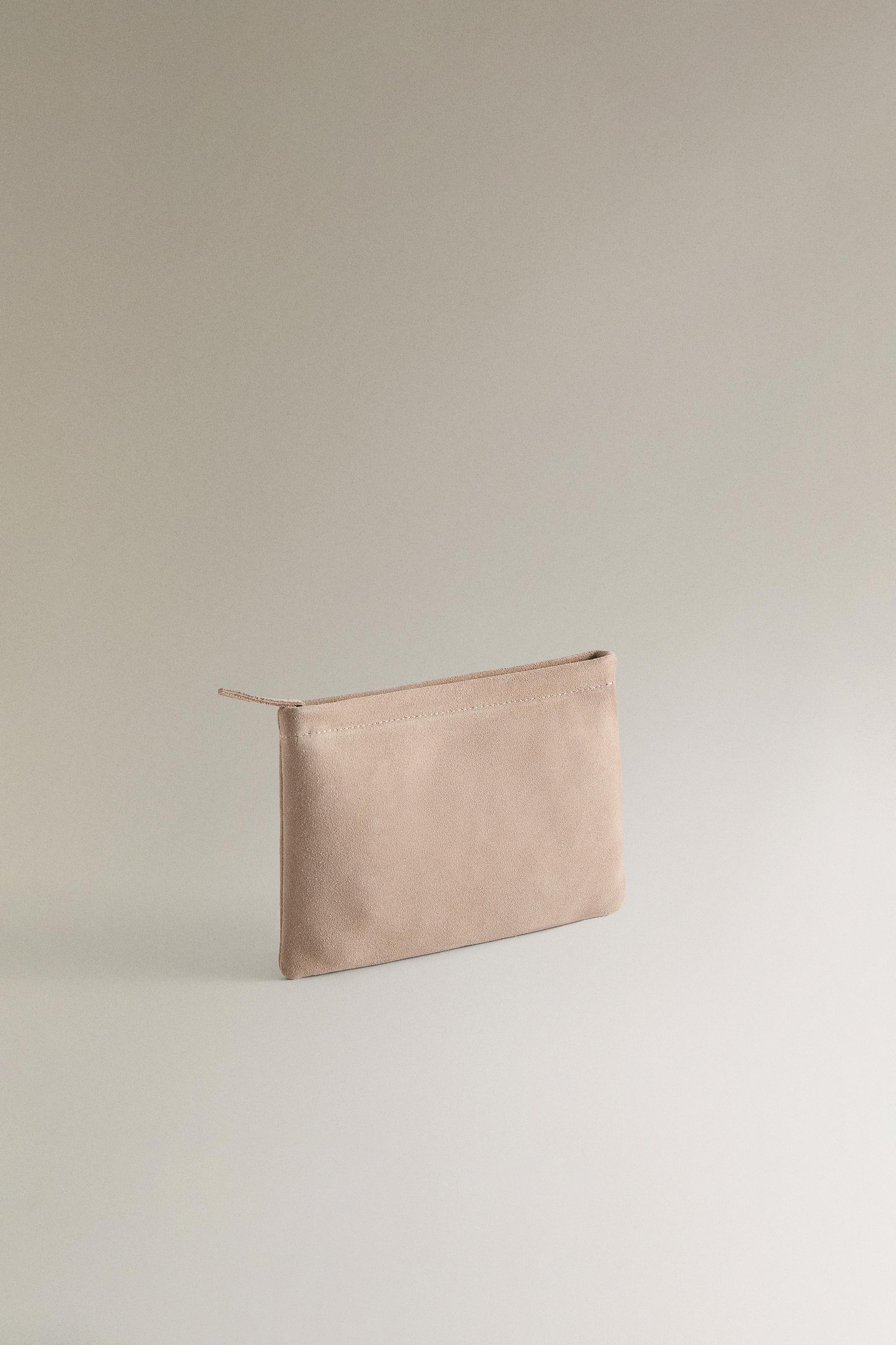 TROUSSE DE TOILETTE CROÛTE DE CUIR PETIT FORMAT