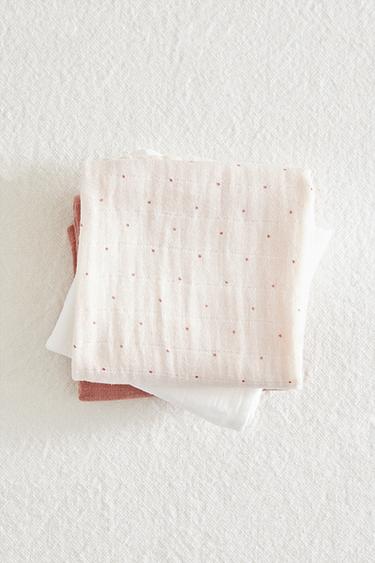 LOT LANGES EN MOUSSELINE ENFANT MULTICOLORES (LOT DE 3) - Rose de Zara - Image 6
