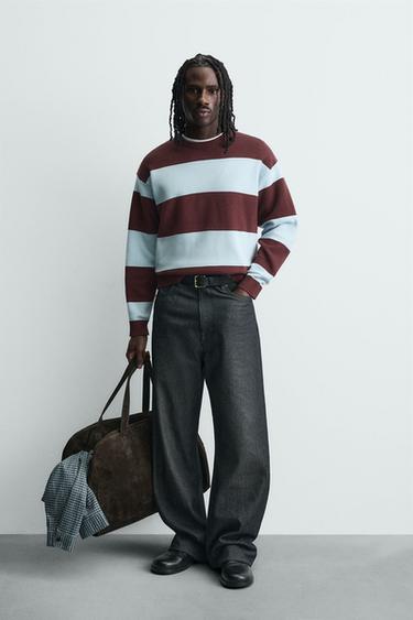 PULLOVER MIT STRUKTURMUSTER SOFT - Gestreift von Zara