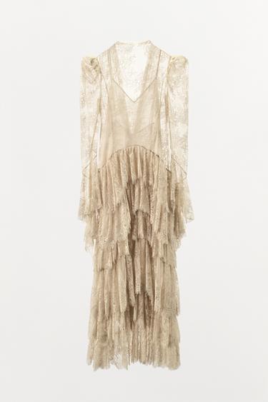 ROBE EN DENTELLE À VOLANTS ZW COLLECTION LIMITED EDITION - Blanc de Zara - Image 2