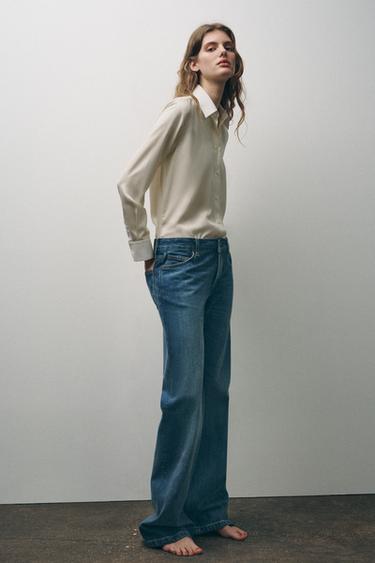 JEAN ZW COLLECTION BOOTCUT LONGUEUR STANDARD TAILLE BASSE - Bleu délavé de Zara
