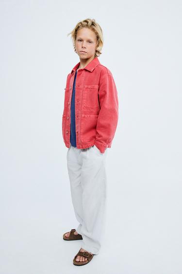 Zara STORIESZ - CANVAS OVERSHIRT - Red
