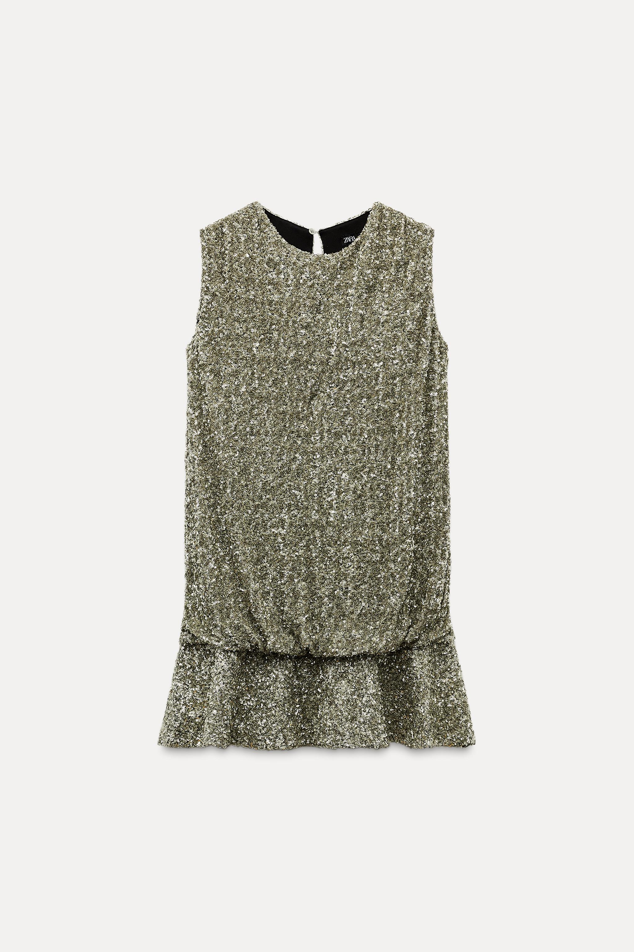 SEQUIN DRESS WITH HEADBAND ZW COLLECTION - Silver | ZARA
