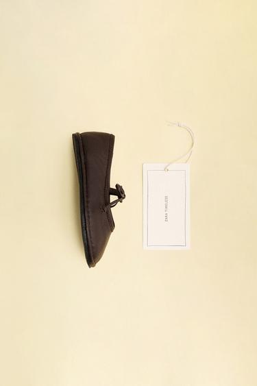 BALLERINES EN CUIR - Marron de Zara - Image 7