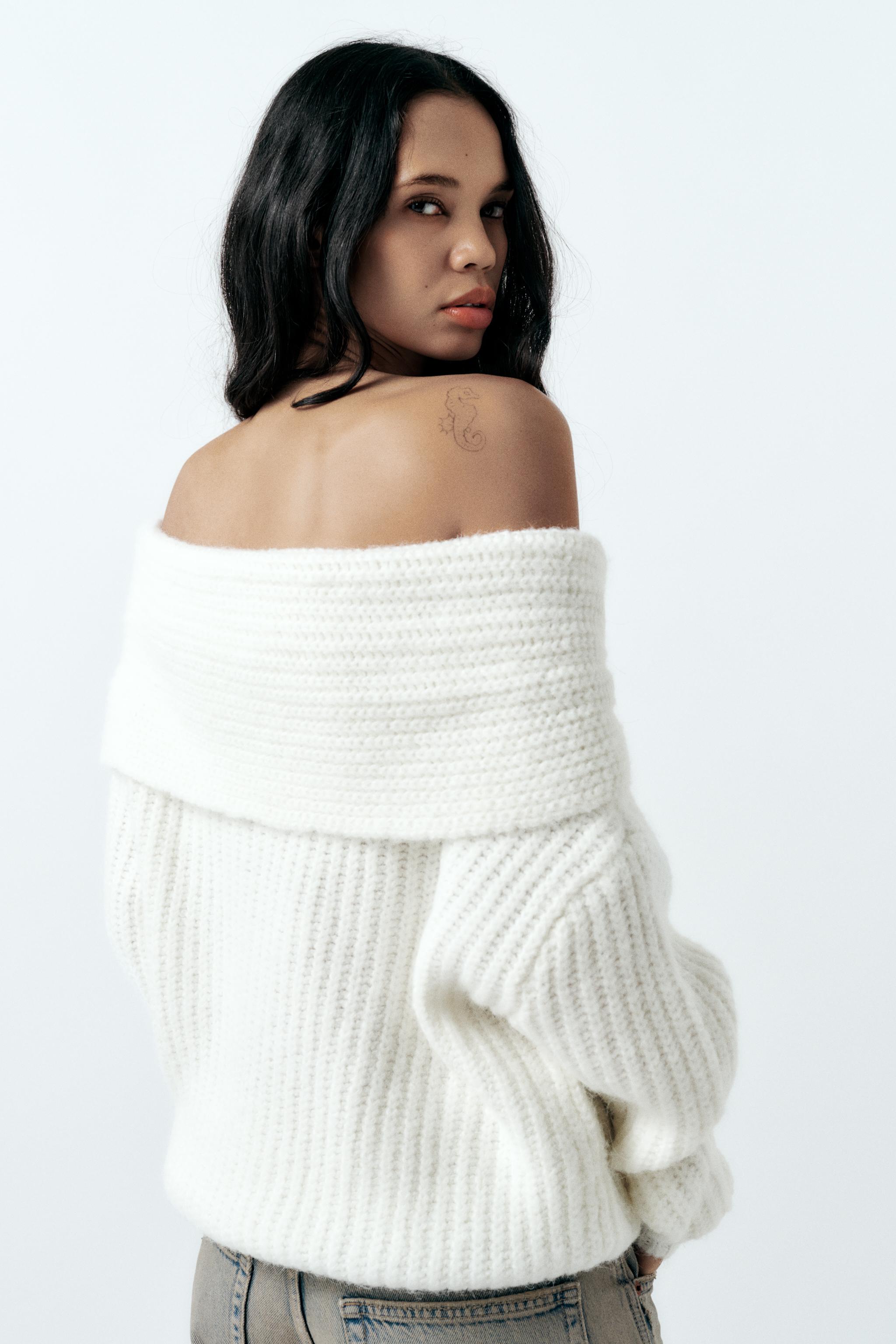 White 2024 zara sweater