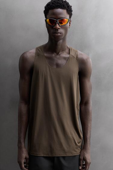 LIGHTWEIGHT RUNNING TANK TOP - Dark brown by Zara - Image 4