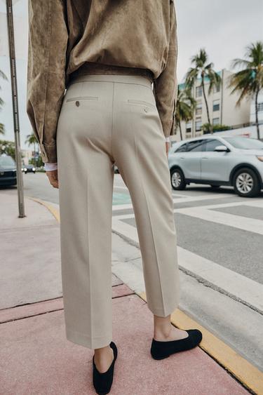 CULOTTE TROUSERS WITH SEAM DETAIL - Stone by Zara - Image 3
