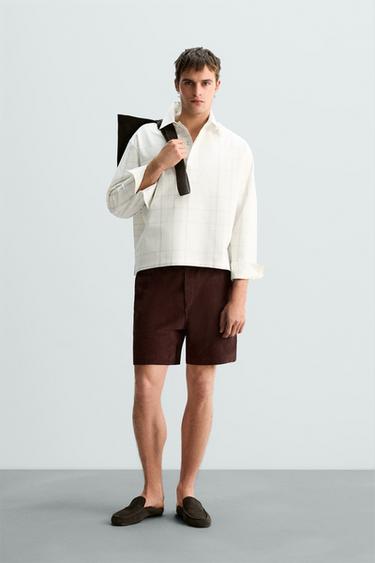 LIMITED EDITION SUEDE LEATHER BERMUDA SHORTS - Brown by Zara - Image 0