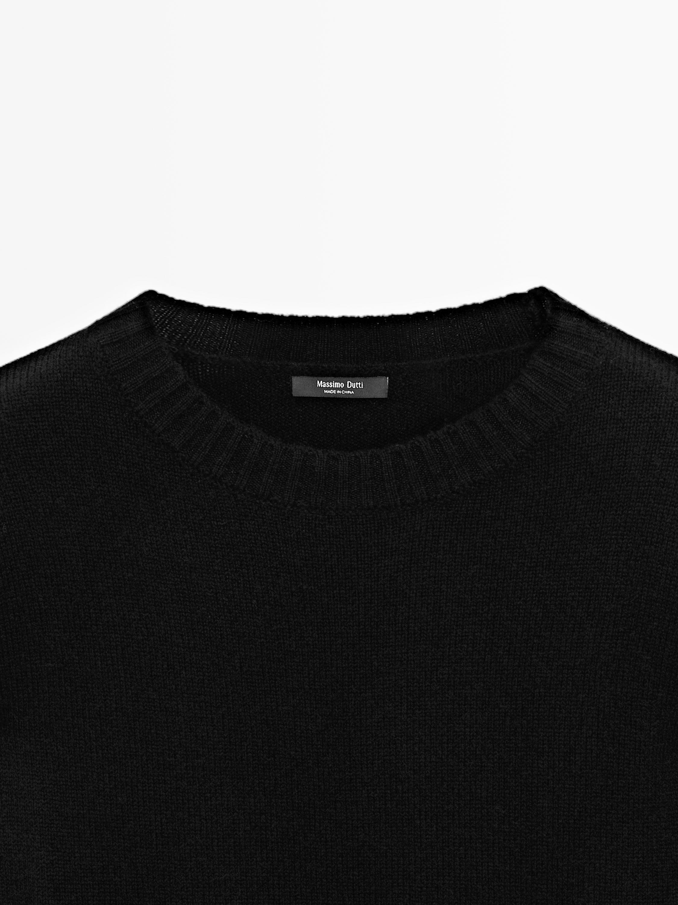 Wool blend crew neck sweater