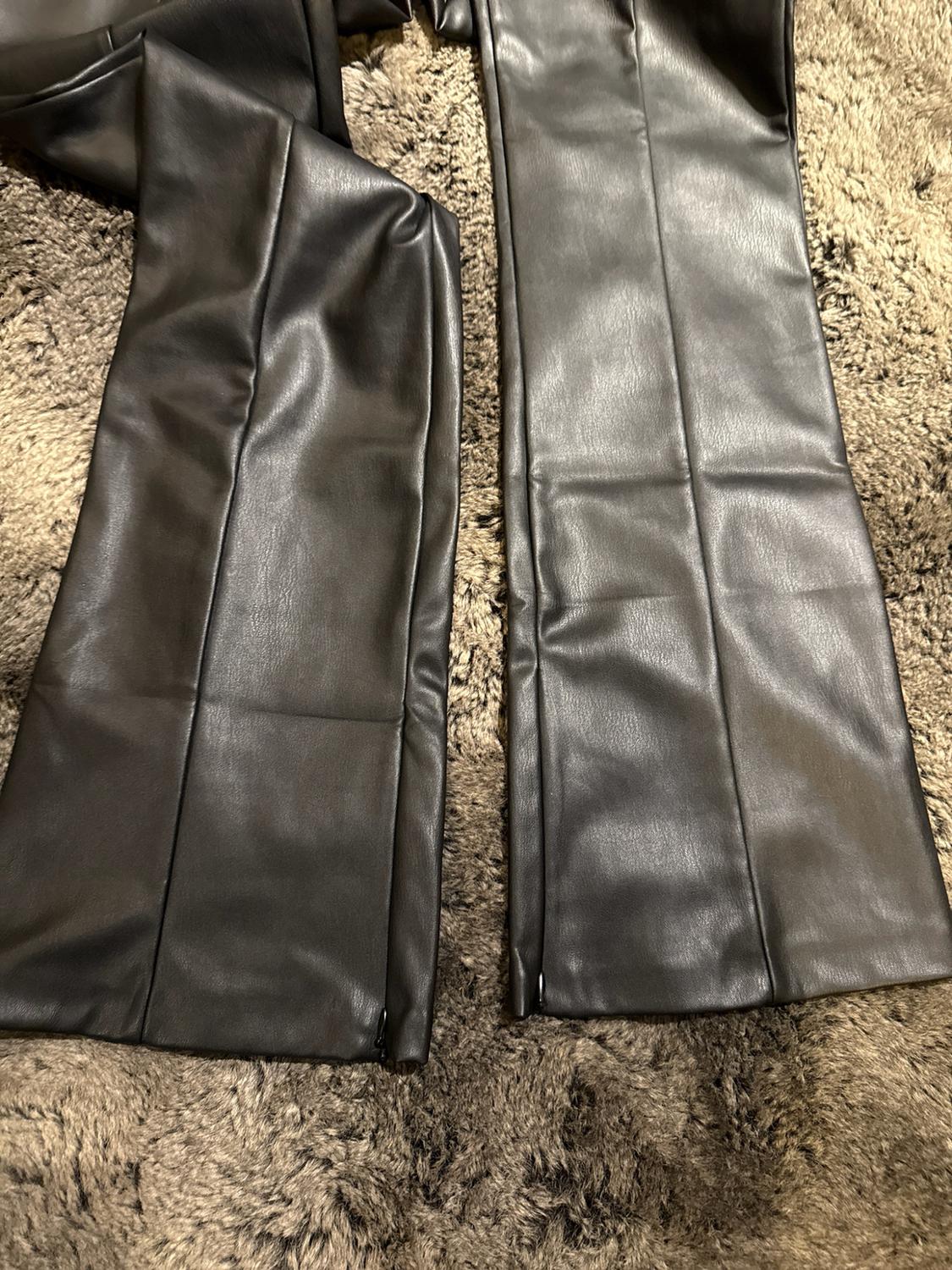 FAUX LEATHER HIGH-WAISTED LEGGINGS - Image 4