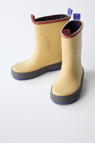 COLOUR BLOCK WELLINGTON BOOTS - Creamy White by Zara - Image 2