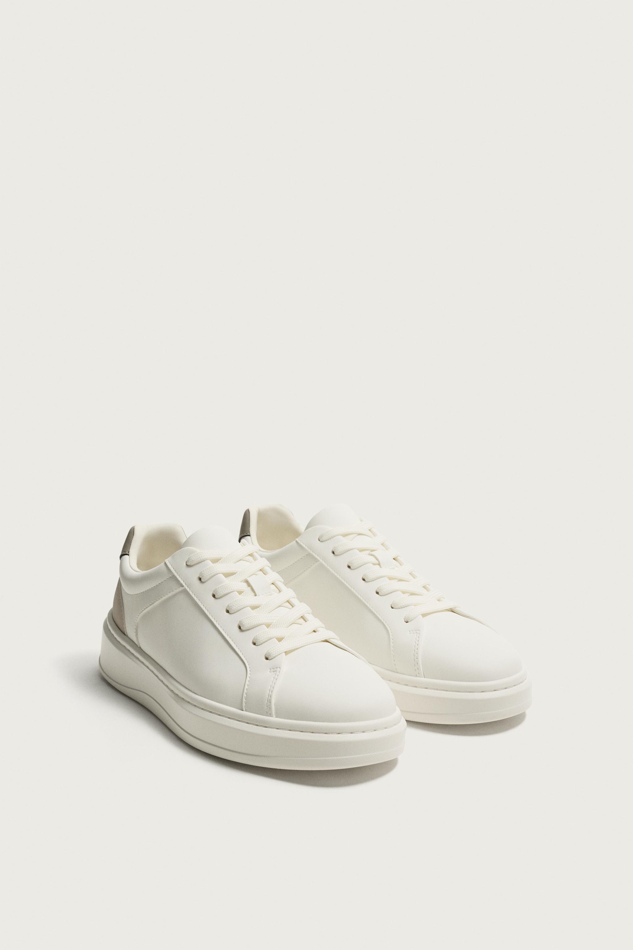CONTRAST HEEL SNEAKERS — White