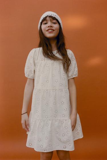 FUSTAN ME QËNDISJE - Ngjyrë natyrale nga Zara