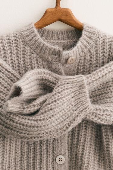 ZARA TIMELESS - THICK KNIT CARDIGAN - Pearl marl by Zara - Image 3