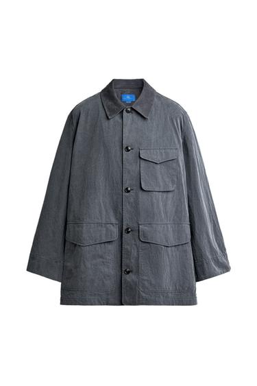 Zara AARON LEVINE X ZARA WASHED TECHNICAL OVERSHIRT - Faded blue