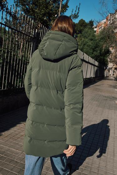 SEMI-LONG RUBBERISED WINDPROOF ANORAK - Khaki by Zara - Image 4