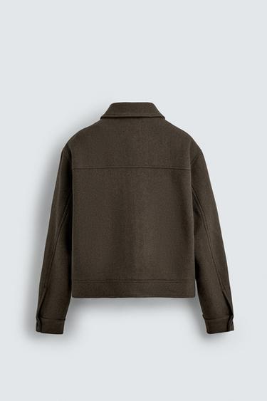 BLOUSON EN MÉLANGE DE LAINE ÉDITION LIMITÉE - Kaki foncé de Zara - Image 7