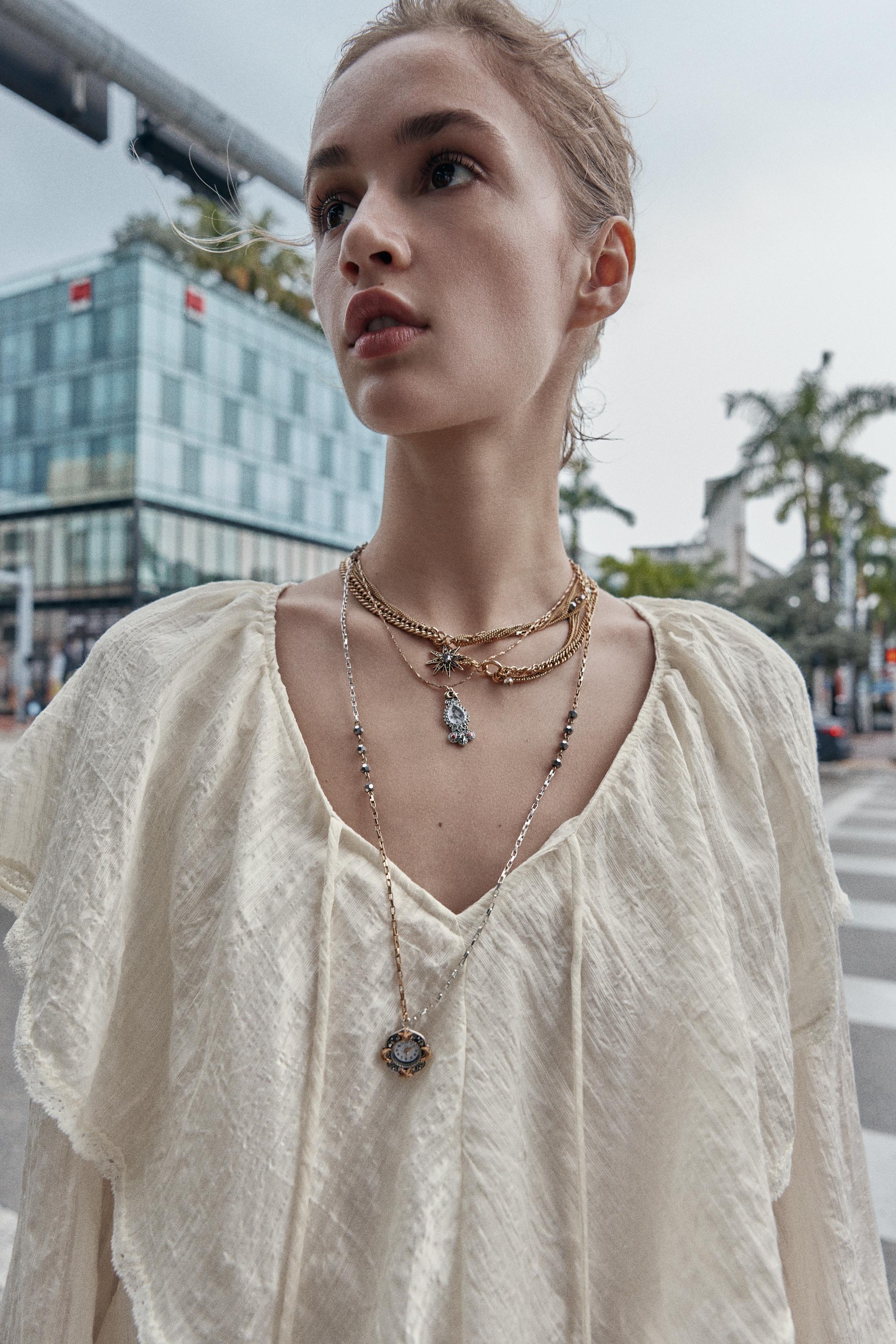 時計チャームネックレス3本セット - ゴールド/シルバー | ZARA Japan