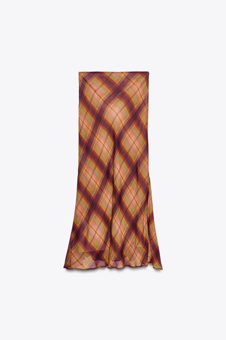 ZW COLLECTION PLAID MAXI SKIRT