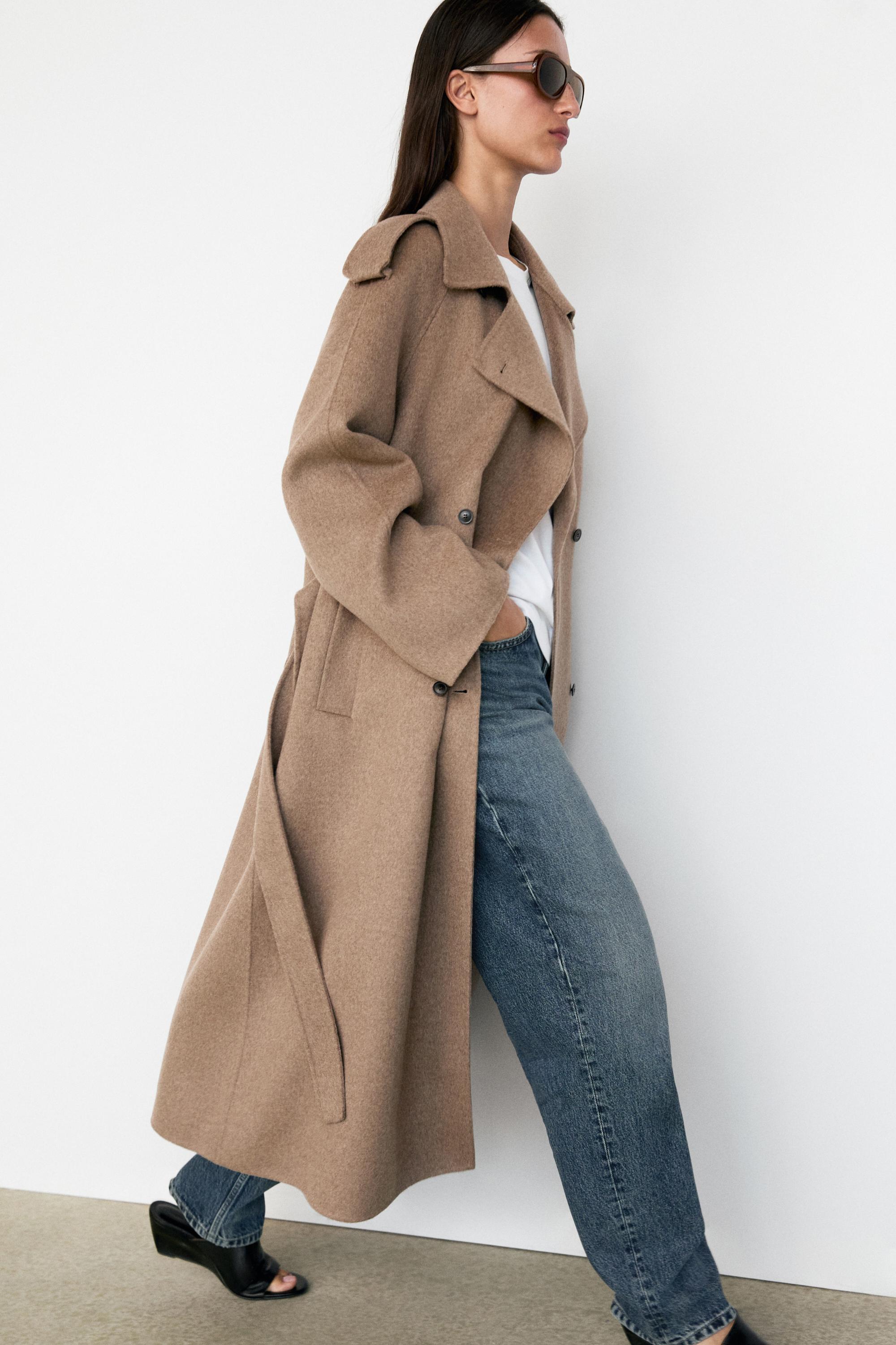 Long wool blend trench coat — 211
