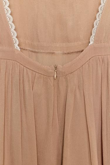 ROBE COURTE EN DENTELLE - Rose pâle de Zara - Image 10