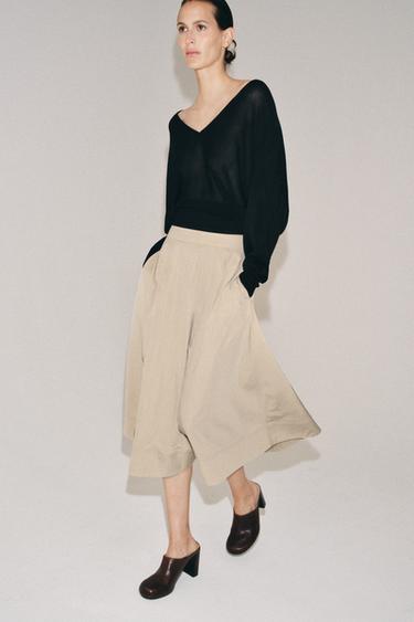 ZW COLLECTION CAPE MIDI SKIRT - Beige by Zara