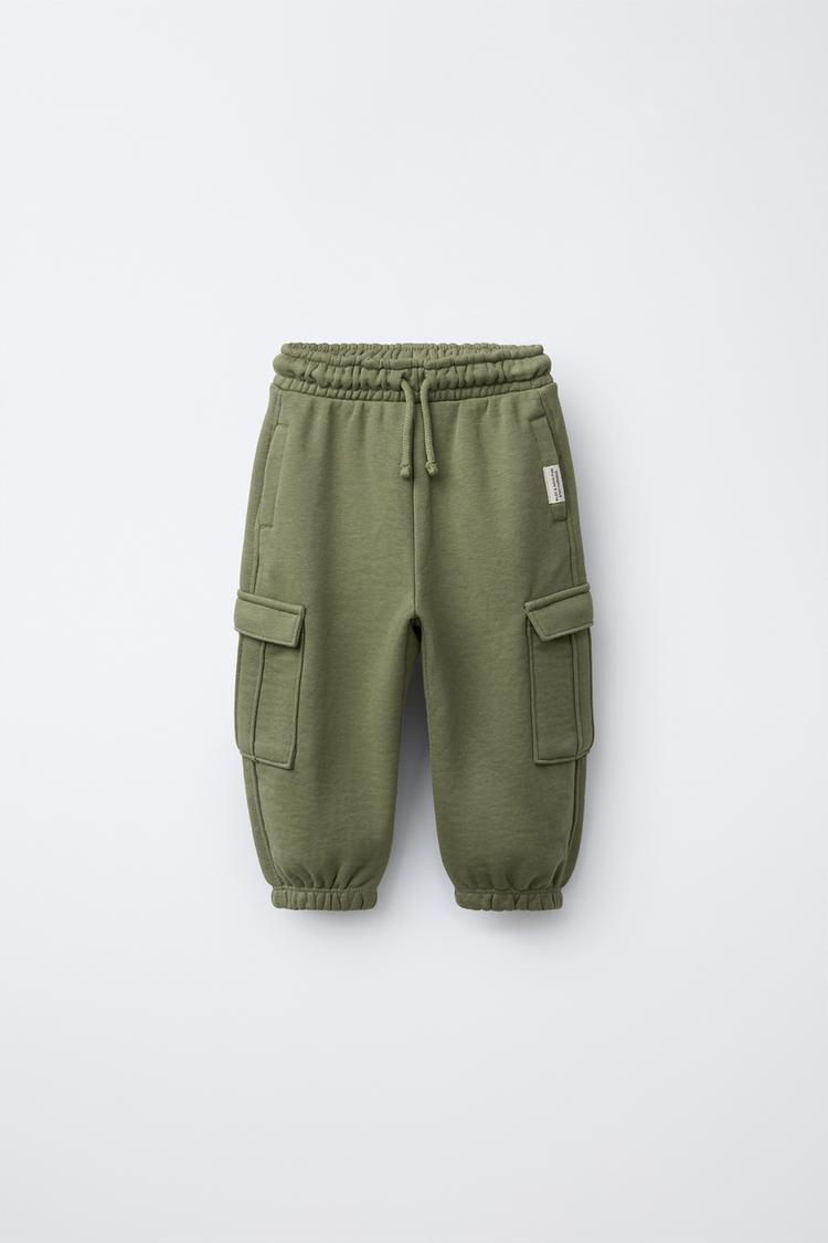FLEECE CARGO JOGGERS Green ZARA New Zealand