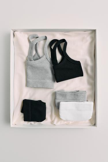 Zara AGES 8-14/ SEAMLESS UNDERWEAR AND TOP PACKS - GREENISH