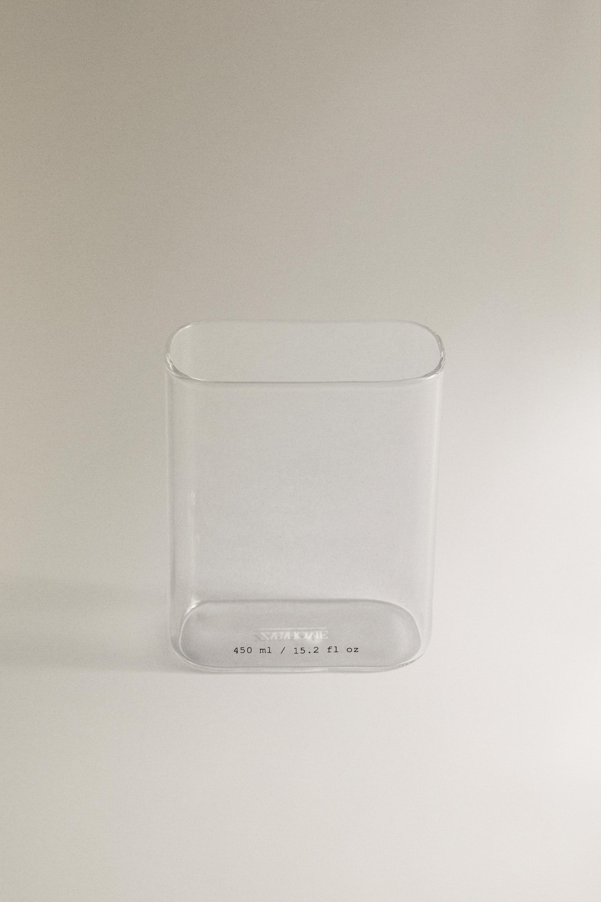 BOROSILICATE GLASS LETTER TOOTHBRUSH TUMBLER — Transparent