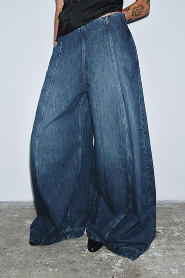 ZW COLLECTION BALLOON HIGH-WAIST JEANS - Blue by Zara