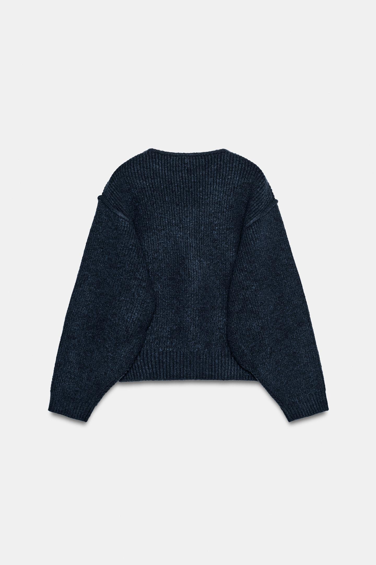 Женский свитер Zara Drop Armhole Knit, цвет: Синий / Индиго — фото 6