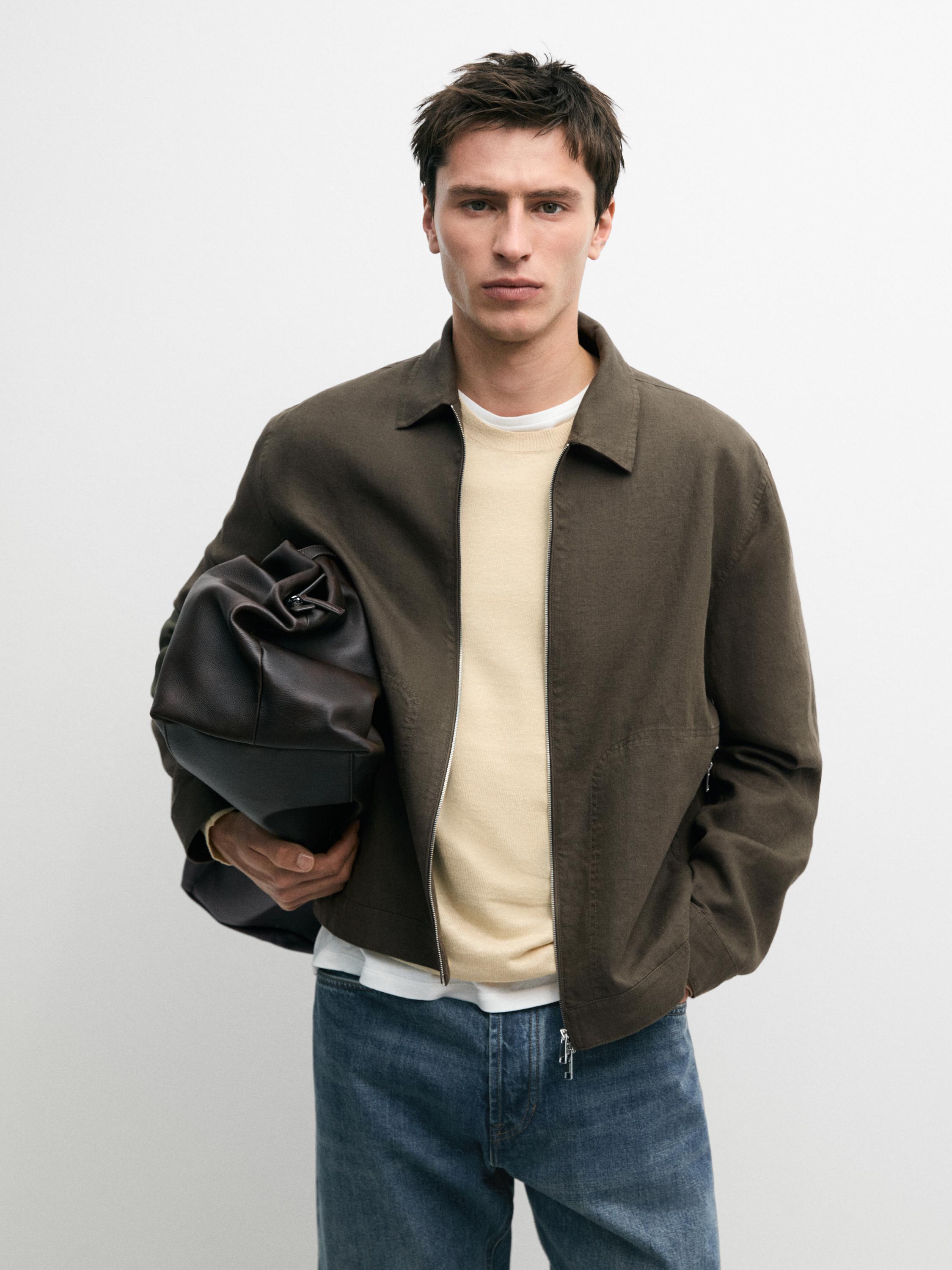Cropped 100% linen jacket