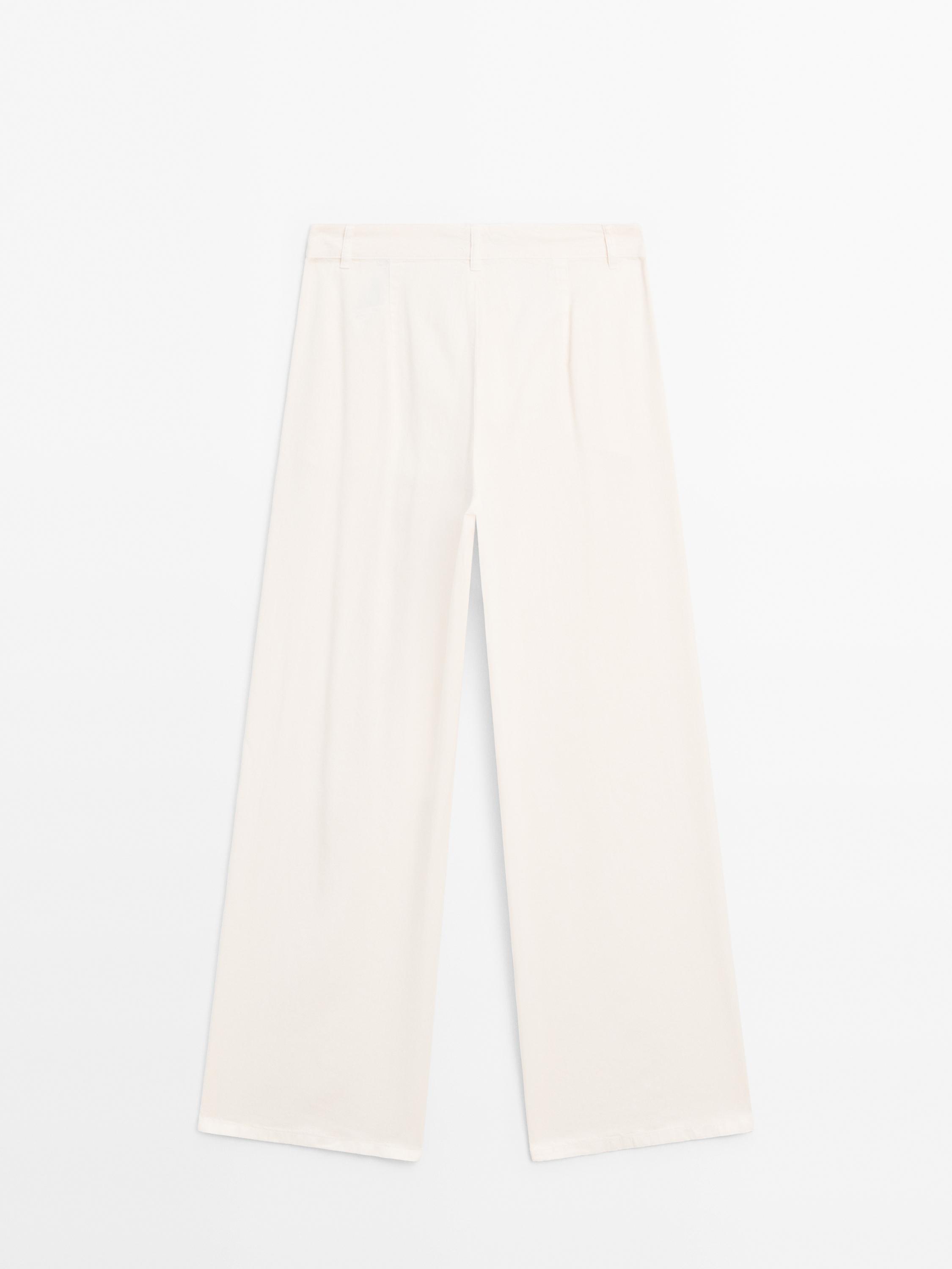 Pantalon wide leg à double pince