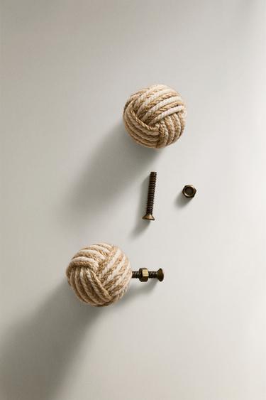 PACK OF KNOTTED DOOR KNOBS (PACK OF 2) - Light beige by Zara - Image 2