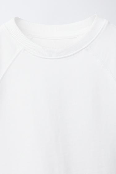 T-SHIRT BASIQUE À MANCHES RAGLAN - Blanc de Zara - Image 2