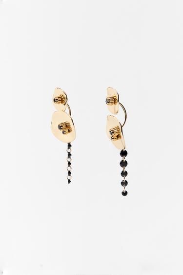 LIMITED EDITION CIRCULAR GEM EARRINGS - Gold by Zara - Image 1