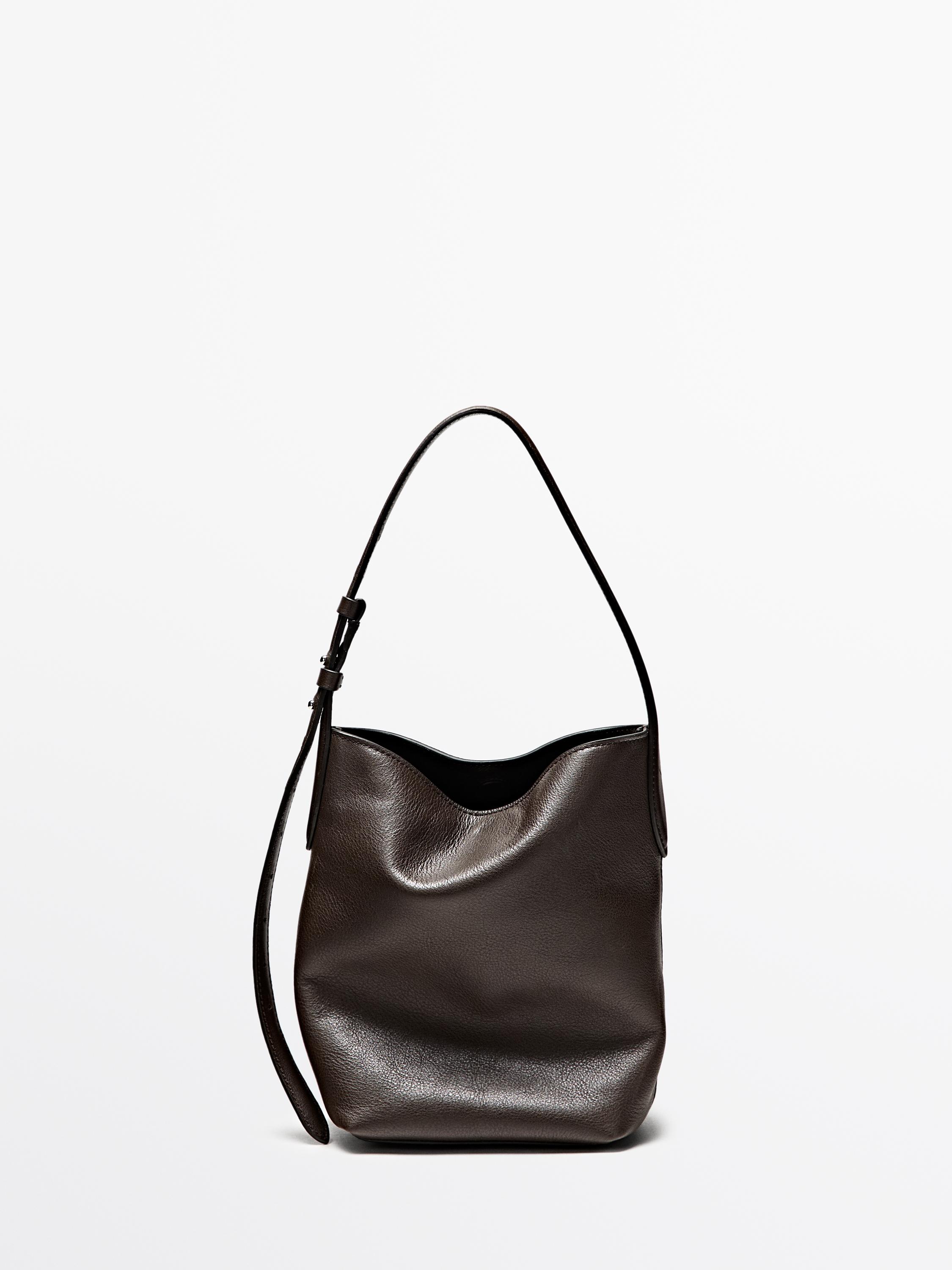 Nappa leather mini bucket bag