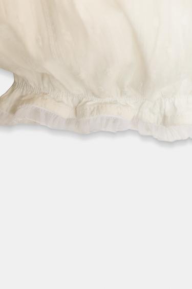 ROBE COMBINAISON À COL CLAUDINE EN PLUMETIS - Écru de Zara - Image 7