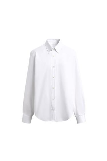 Zara 標準版棉質襯衫 - 白色