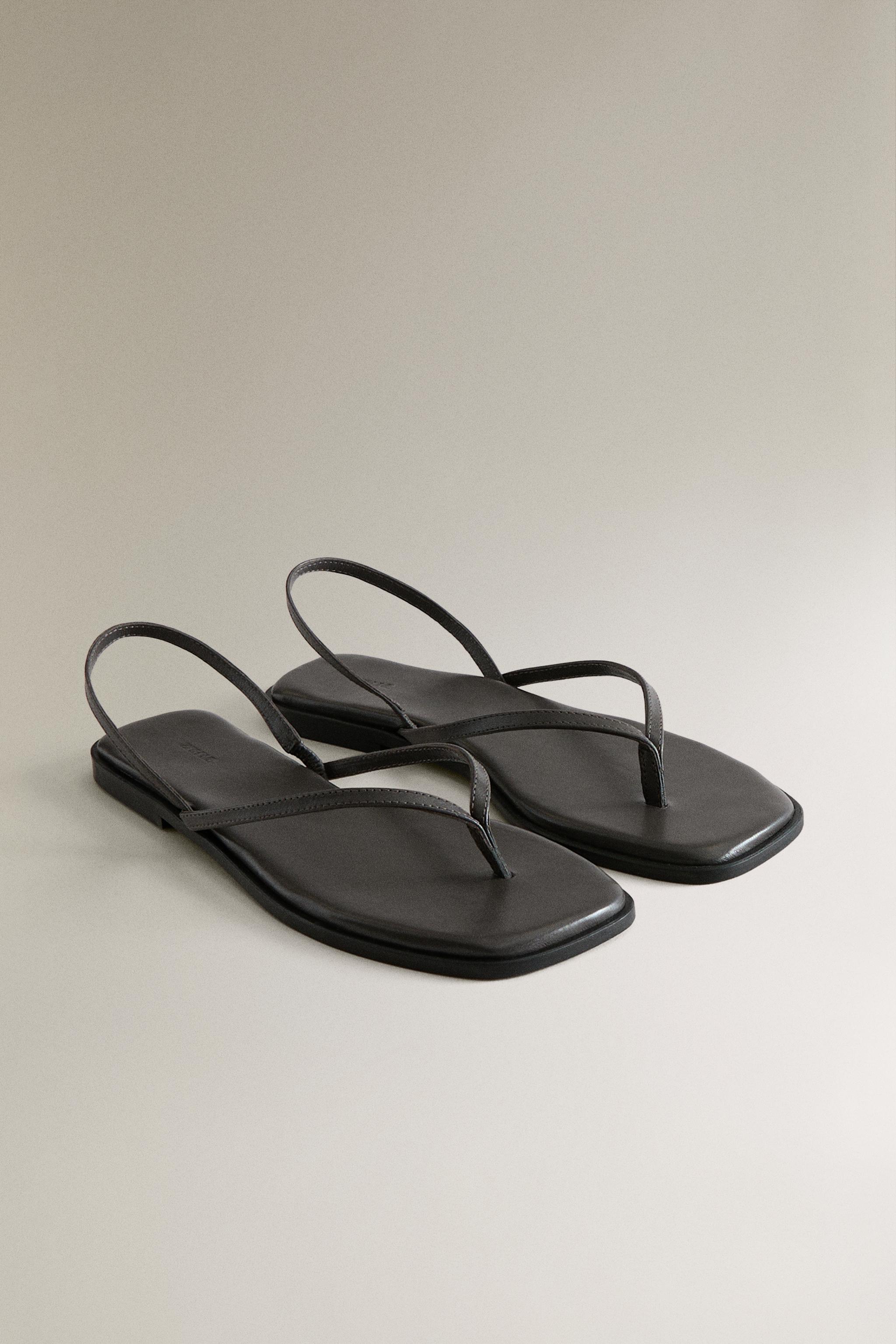 ASYMMETRIC STRAP LEATHER SANDALS