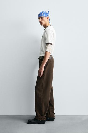 BALLOON FIT TROUSERS - Brown by Zara - Image 3