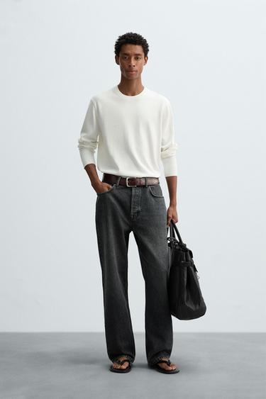 COTTON-HEMP SWEATER - Oyster-white by Zara - Image 0