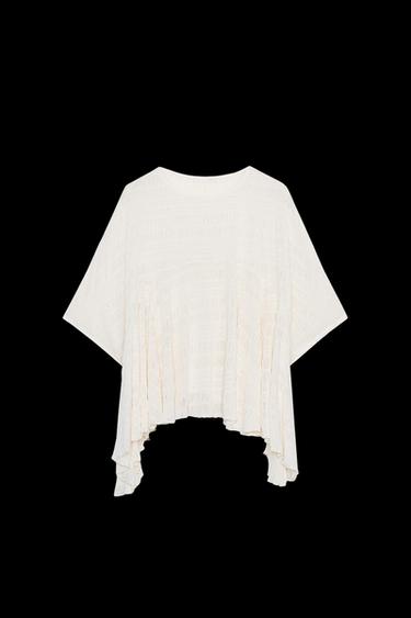 ASYMMETRISCHES CAPE MIT STRUKTURMUSTER - Cremefarben von Zara - Bild 0